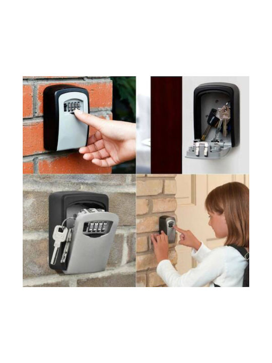 Suport De Chei Cu Combinație Metalic Cu Roată Cu Combinație 11.5x9.5x4cm Montare Pe Perete