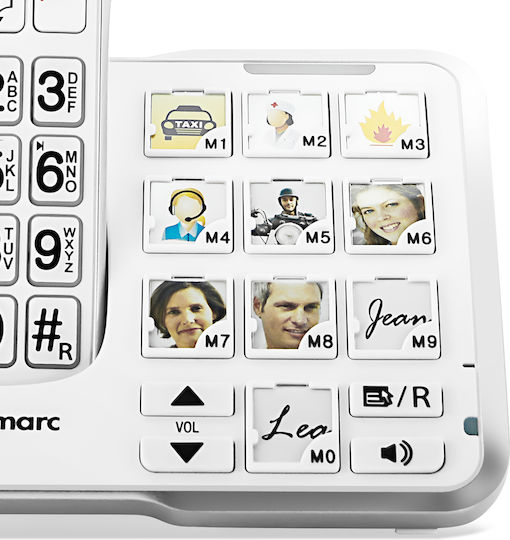 Geemarc Senior Landline Telephone Photo Buttons Amplified Sound White