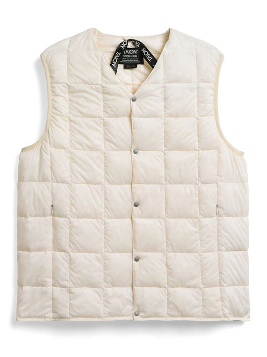 Taion Men's Sleeveless Jacket Ecru