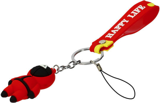 Keychain Wristband Squid Game Series Silicone Character Red