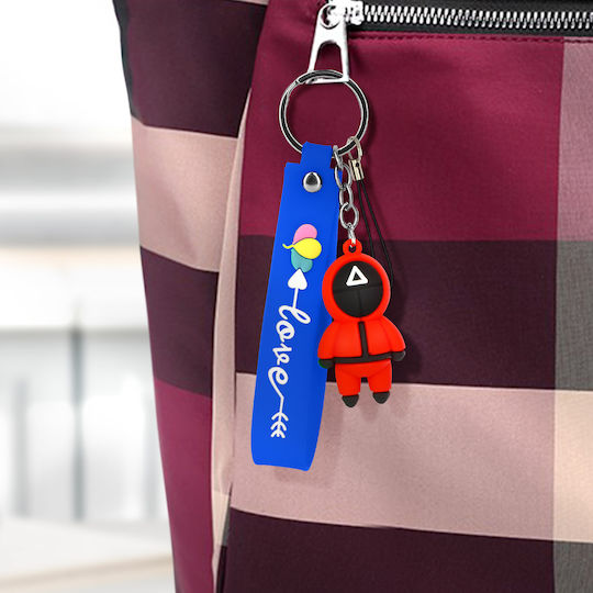 Keychain Wristband Squid Game Series Silicone Character Blue