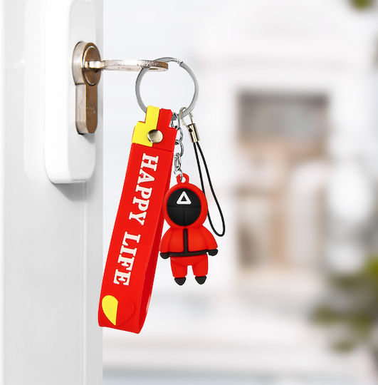 Keychain Wristband Squid Game Series Silicone Character Red