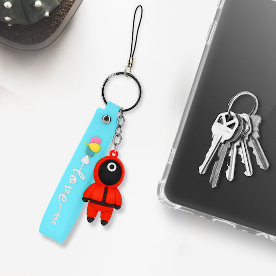 Breloc Brățară Seria Squid Game Personaj Silicon Turcoaz