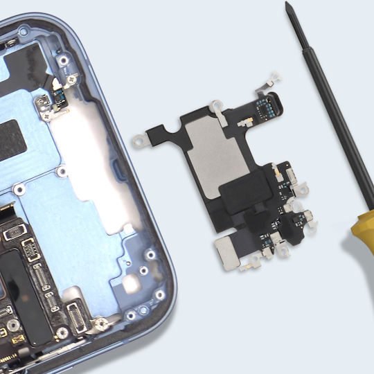 Clappio Interne Lautsprecher iPhone 14 Plus Ersatz 100% Kompatibel Schwarz