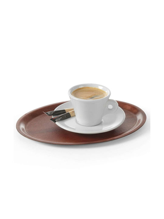 Hendi Lemnos Oval Tavă de Servire Antiderapant cu Mânere în Culoare Maro 29x21cm 1buc
