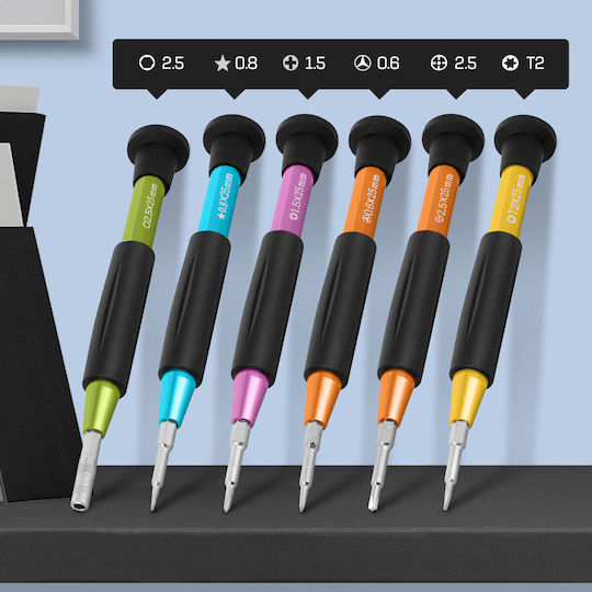 Tool Kit Disassembly Repair Smartphone Tablet Set 6 Pieces Multicolor