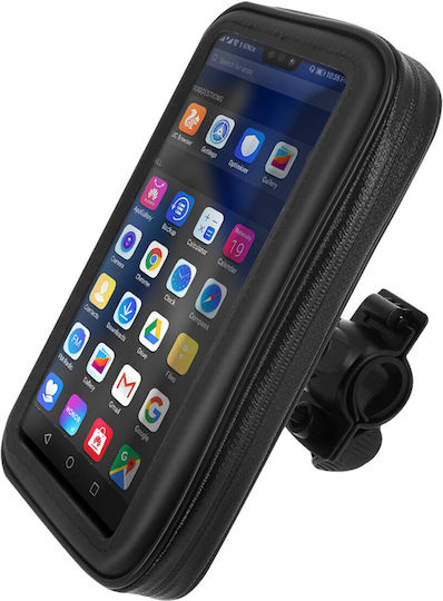 Smartphone Holder Handlebar Mount Waterproof Zippered Cover Black