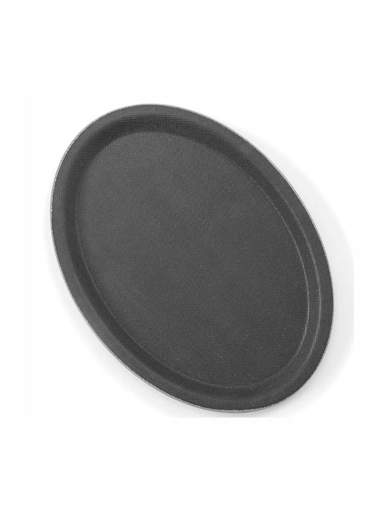 Hendi Oval Tavă de Servire Antiderapant în Culoare Negru 20x26.5cm 1buc