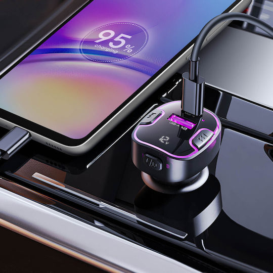 XO FM Transmitter Backlit Car USB Charging Black