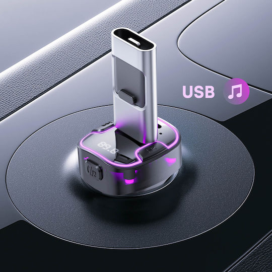 XO FM Transmitter Backlit Car USB Charging Black