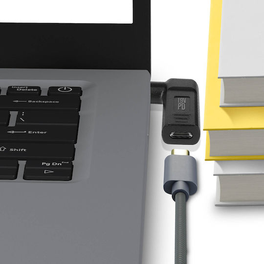 Abgewinkelter USB-C zu DC 5,5 x 2,5 mm Ladeadapter