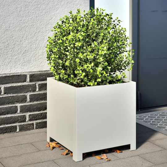 vidaXL Garden Set 2 Planters Metal White