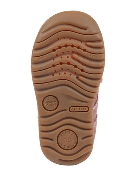 MACCHIA Leather Kids Boots with Velcro Pink