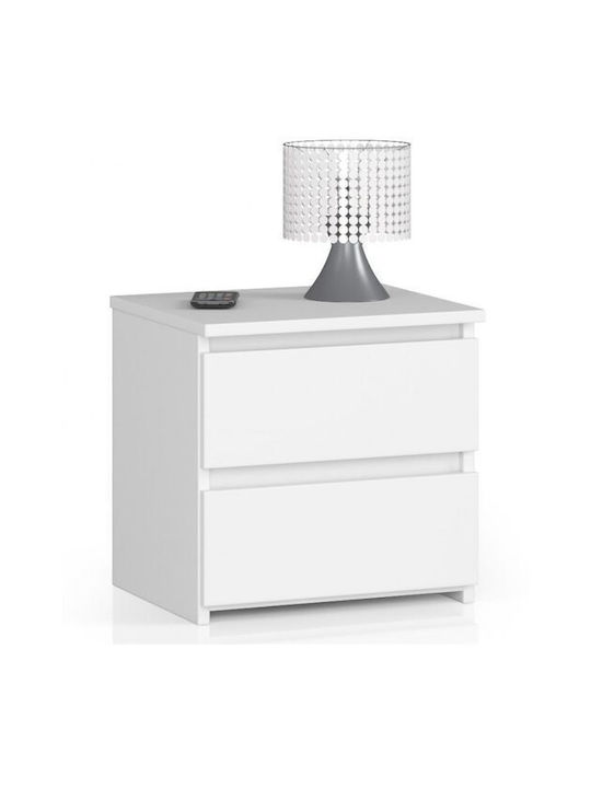 White Wooden Bedside Table 40x35x40cm