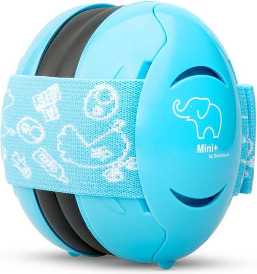 Căști anti-zgomot pentru bebeluși oferă protecție auditivă de la 0+ luni 2 benzi reglabile Snr 25 Albastru Schallwerk Mini+ Baby Blue
