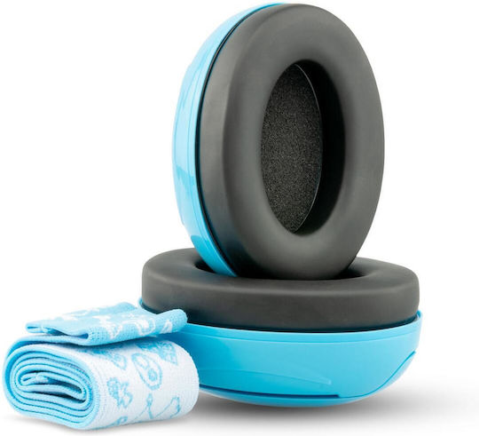 Căști anti-zgomot pentru bebeluși oferă protecție auditivă de la 0+ luni 2 benzi reglabile Snr 25 Albastru Schallwerk Mini+ Baby Blue