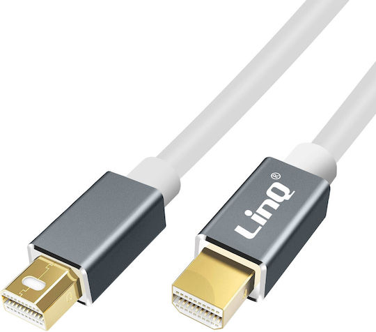 Linq Videokabel Mini Displayport Stecker auf Mini Displayport Stecker 1,8m Weiß