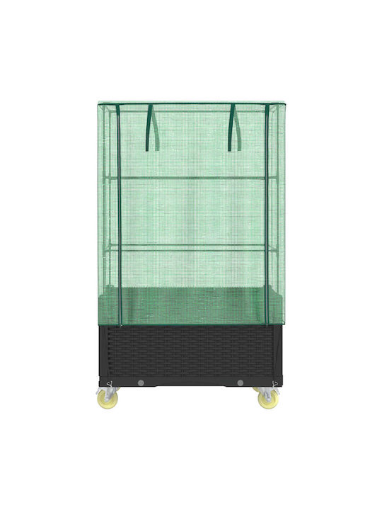 vidaXL Planter Box Plastic Negru 50x80x182cm.