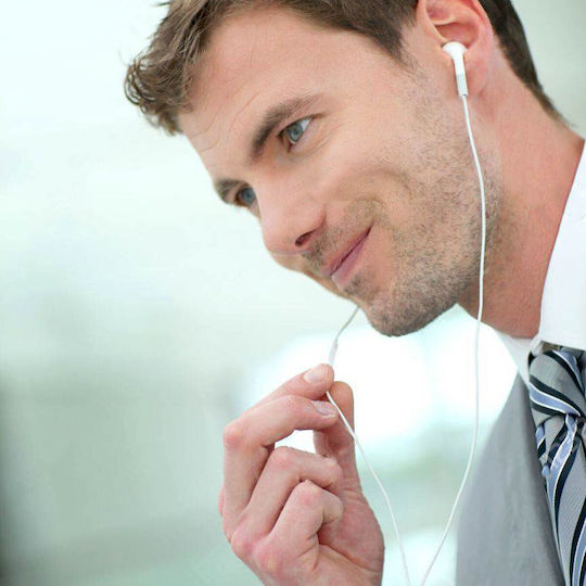 Handsfree Earphones 3.5mm Jack Anti-Knot Cable White