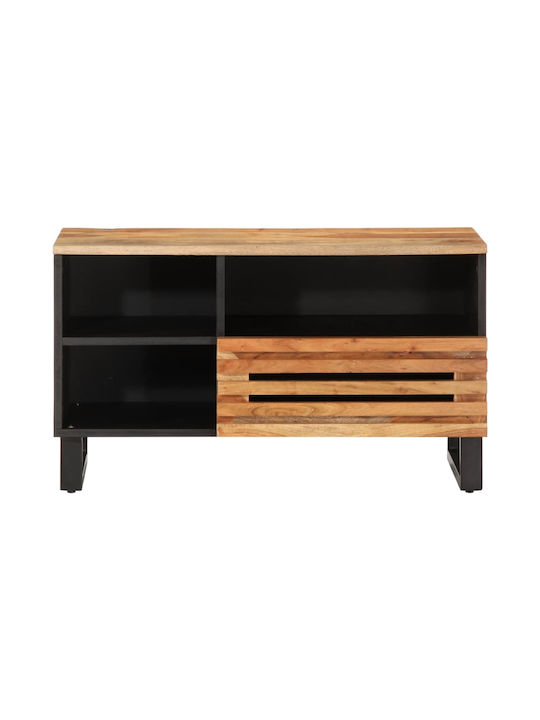 TV Stand from Metal & Solid Wood Coffee L80xW34xH46cm