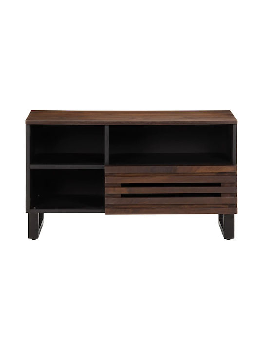 TV Stand from Metal & Solid Wood Coffee L80xW34xH46cm