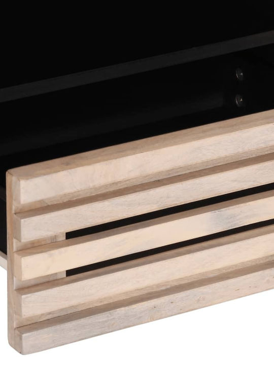 TV Stand from Metal & Solid Wood Gray L80xW34xH46cm