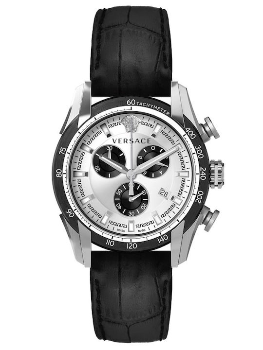 Versace V-ray Ρολόι Μπαταρίας με Δερμάτινο Λουράκι Versace V-ray Ρολόι Μπαταρίας με Δερμάτινο Λουράκι
