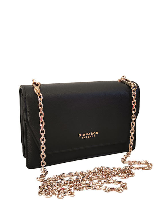 Mini-Schwarze Tasche mit Goldkette