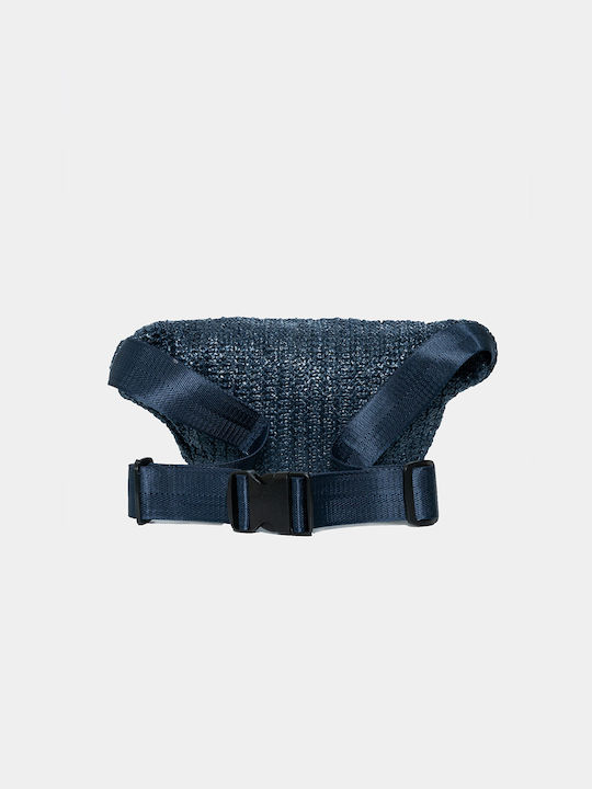 Straw Belt Bag Shells In Navy Blue One Size