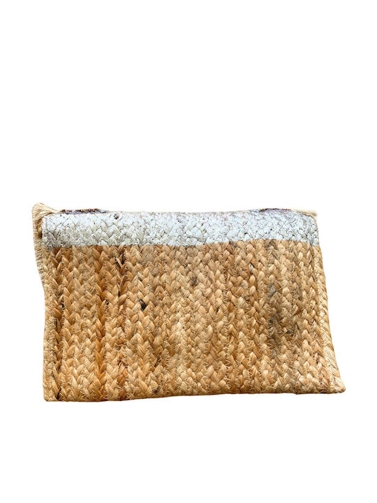 Handgefertigte indische Strohtasche Chakra Beige Solo Me Damen Einheitsgröße Clutch14