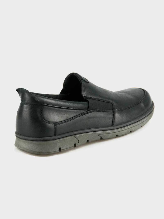 Adam's Shoes Leder Herren Mokassins in Schwarz Farbe