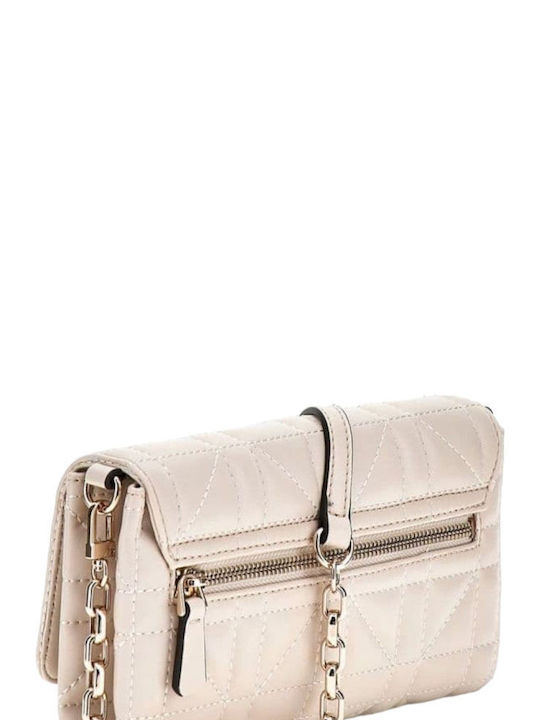 Guess Assia Crossbody Flap Organizer Shoulder Bag Qg849979-stone Women's