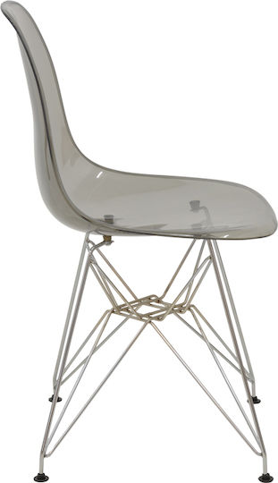 Adelle Dining Room Polypropylene Chair Transparent Grey 46x55x81cm
