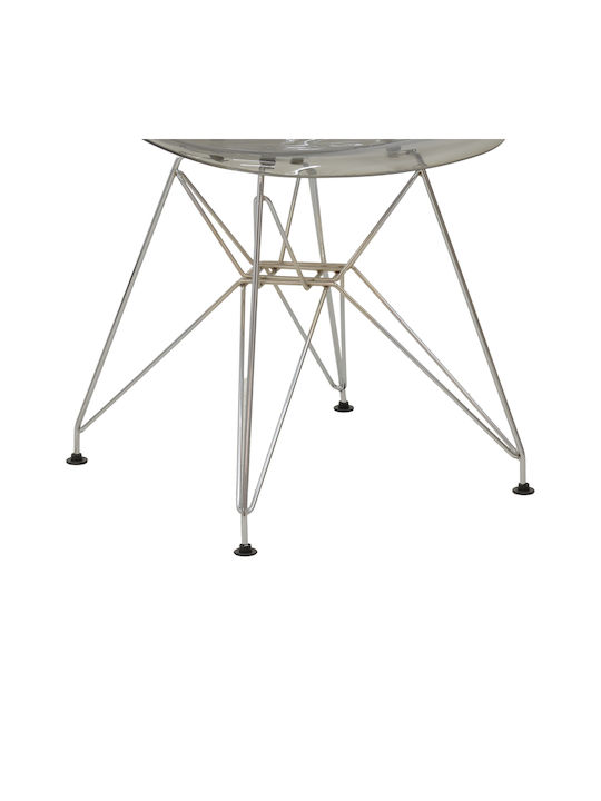 Adelle Dining Room Polypropylene Chair Transparent Grey 46x55x81cm