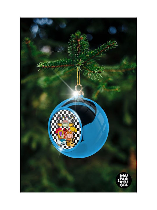 Koupakoupa Τα Φιλαράκια Weihnachtshänger Kugel Ornament Plastik Blau 8cm