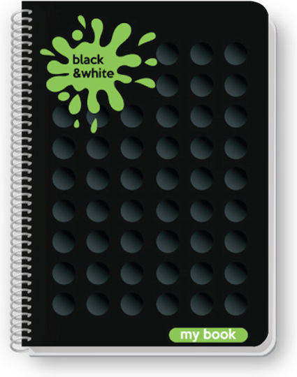 Black & White Spiral Notebook Ruled B5 My Book 1pcs