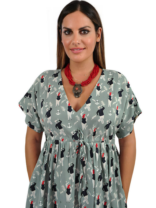 Sommer Maxi Damenkleid mit Rüschen