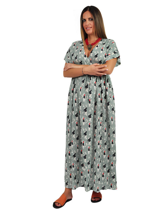 Sommer Maxi Damenkleid mit Rüschen