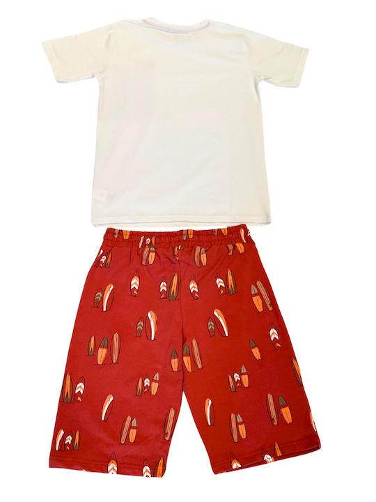 EMC Kids Set with Shorts Summer 2pcs White - Orange