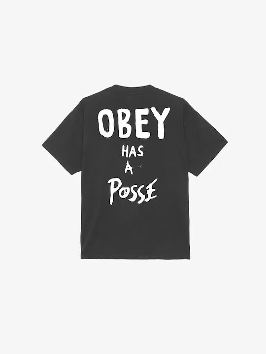 Obey Heavyweight T-shirt Bărbătesc cu Mânecă Scurtă Negru