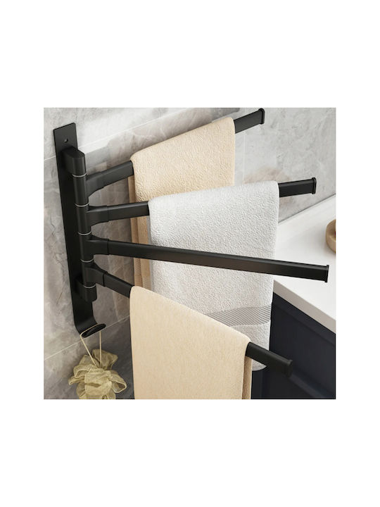 Calea ferată de Baie cu 4 Locuri De Perete cu șuruburi ​31.5x31.5cm Negru