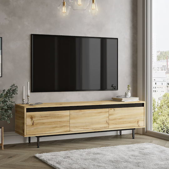 TV-Ständer Midlothian Natur/Schwarz M160xP35.5xH45.2cm