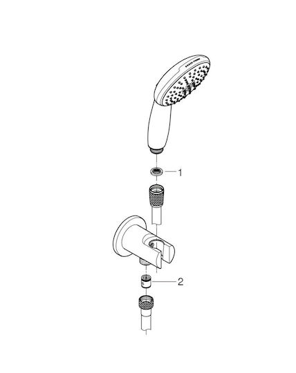 Grohe Tempesta 110 Τηλέφωνο Ντουζ με Σπιράλ με Φίλτρο