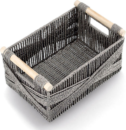 Zeller Storage Basket Bamboo Gray 33x22x18cm 1pcs
