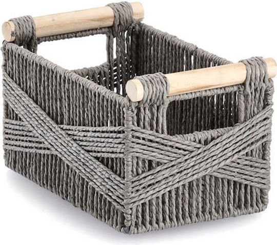 Zeller Coș de Depozitare Bambus Gri 28x17x16cm 1buc