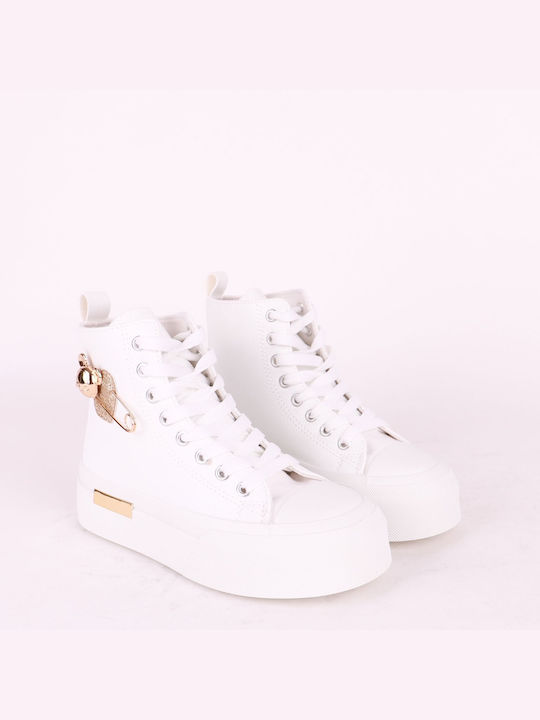 Women's Platform High-Top Sneakers Plato Ly769 White