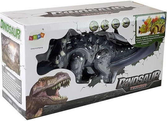 Action Figure Dinosaur with Sounds Triceratops Gray 16cm.