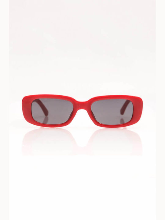 Luigi Women's Sunglasses with Red Plastic Frame and Gray Lens 3410905