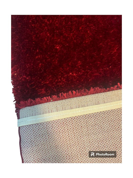 Rug Rectangular Shaggy Red