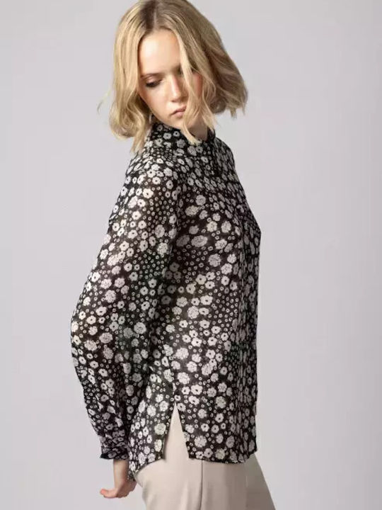 Women's Floral Long Sleeve Shirt Floral Print